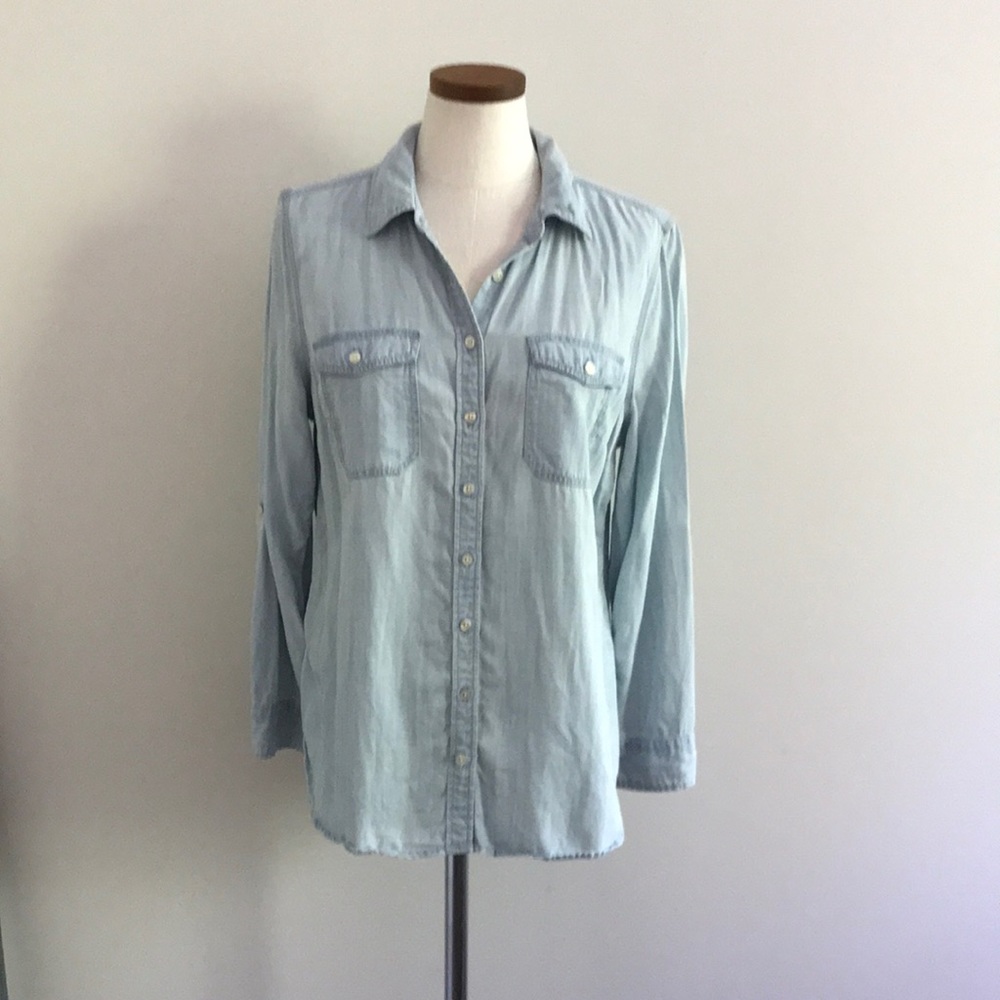 Talbots Light chambray button tunic